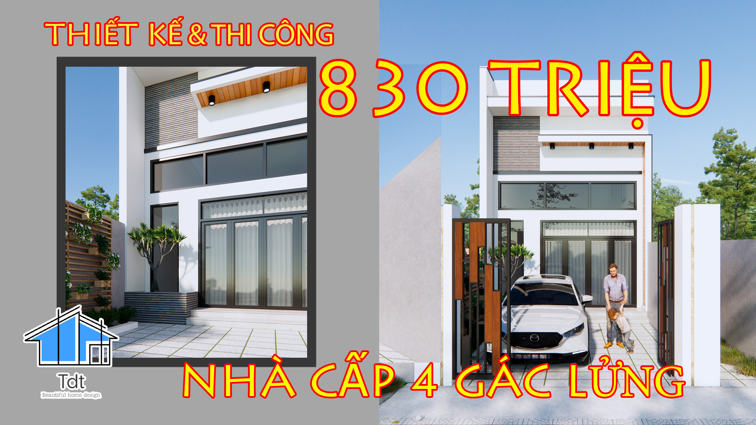 thiết kế nhà cấp 4 gác lửng